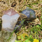 Gold Wings Moss agate Godsess